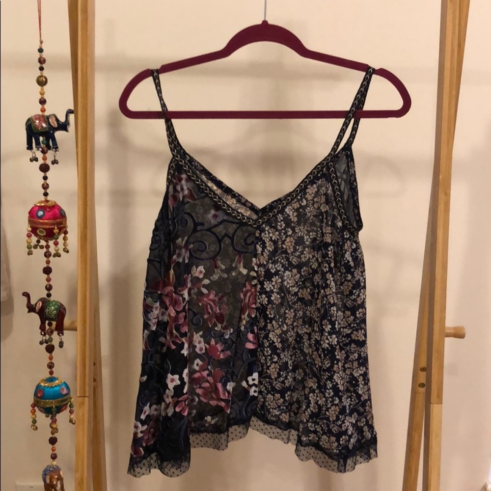 POL velvet floral tank